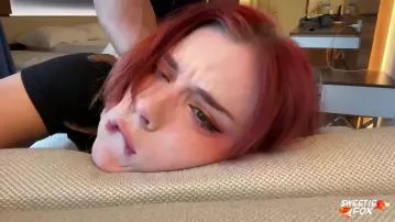 Redheads hard fucking and deep blowjob